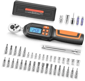 VEVOR Torque Wrench Set 1/4" Drive 42-Piece Digital Torque Wrench 4 Units, ±2% Accuracy, LCD Screen, with Buzzer and LED Indicator, with Sockets, Bits, Extension Bar, Adapter, for Automotive Repair VEVOR Torque Wrench Set 1/4" Drive 42-Piece Digital Torque Wrench 4 Units, ±2% Accuracy, LCD Screen, with Buzzer and LED Indicator, with Sockets, Bits, Extension Bar, Adapter, for Automotive Repair