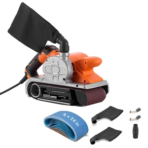 VEVOR 11.5A Belt Sander 4" x 24" Woodworking Belt Sander 6 Variable Speeds, 900-1550 FPM Sanding Machine with 10PCS Sanding Belts, 2 Dust Bags & 2-in-1 Vacuum Adapter for Woodworking Projects VEVOR 11.5A Belt Sander 4" x 24" Woodworking Belt Sander 6 Variable Speeds, 900-1550 FPM Sanding Machine with 10PCS Sanding Belts, 2 Dust Bags & 2-in-1 Vacuum Adapter for Woodworking Projects