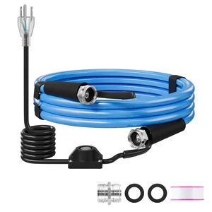 VEVOR 15FT Heated Water Hose for RV Antifreeze to -45°F Drinking Water Hose, 1/2" ID, Smooth Surface, Built-in Thermostat, Freeze & Leak-Proof, Lead and BPA Free, Fast Heating for RV Camping Garden VEVOR 15FT Heated Water Hose for RV Antifreeze to -45°F Drinking Water Hose, 1/2" ID, Smooth Surface, Built-in Thermostat, Freeze & Leak-Proof, Lead and BPA Free, Fast Heating for RV Camping Garden