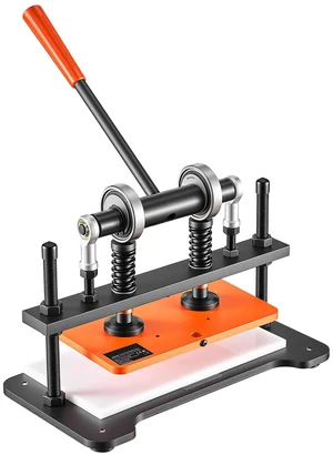 VEVOR Leather Cutting Machine 10.24 x 5.91 in Embossing Plate Die Cutter, Hand Press Leather Embossing & Die Cutting, 3300 lbs Pressure, 0.47 in Stroke, Dual Guide Shafts, for Fabric, Paper, Silicone VEVOR Leather Cutting Machine 10.24 x 5.91 in Embossing Plate Die Cutter, Hand Press Leather Embossing & Die Cutting, 3300 lbs Pressure, 0.47 in Stroke, Dual Guide Shafts, for Fabric, Paper, Silicone