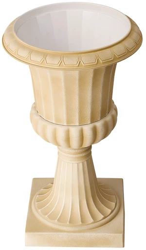 VEVOR Plastic Urn Planters 13.78"x22.83" 2 PCS Beige Classic Urn Flower Pot, for Wedding, Party, Event, Home, Stage, Garden, Balcony, and Patio Decoration, Front Porch Planters, Indoor & Outdoor Vase VEVOR Plastic Urn Planters 13.78"x22.83" 2 PCS Beige Classic Urn Flower Pot, for Wedding, Party, Event, Home, Stage, Garden, Balcony, and Patio Decoration, Front Porch Planters, Indoor & Outdoor Vase