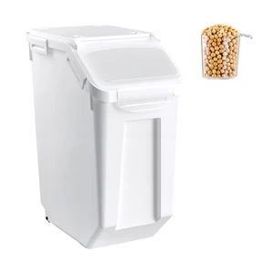 VEVOR Rice Storage Container 32 lbs/5.28 Gallons Dog Food Dispenser Bin, for Kitchen Pantry, 20L Large Grain Cereal Flour Ingredient Storage Bin, Pet Food Container with Measuring Cup, Airtight Lid VEVOR Rice Storage Container 32 lbs/5.28 Gallons Dog Food Dispenser Bin, for Kitchen Pantry, 20L Large Grain Cereal Flour Ingredient Storage Bin, Pet Food Container with Measuring Cup, Airtight Lid