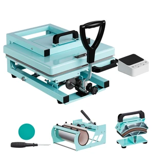 VEVOR Hybrid Heat Press Machine 15" x 15" 5-in-1 Sublimation Press Machine, for T-shirts/Mugs/Tumblers/Caps/Plates, Multifunction Design, Heat Up Fast and Even, All-New Patented Design, Light Green VEVOR Hybrid Heat Press Machine 15" x 15" 5-in-1 Sublimation Press Machine, for T-shirts/Mugs/Tumblers/Caps/Plates, Multifunction Design, Heat Up Fast and Even, All-New Patented Design, Light Green