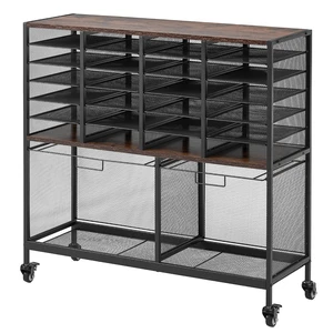 VEVOR Rolling File Cart 24 Slot Mobile Filing Cabinet with Lockable Wheels, for Home Office Classroom, Large Storage Capacity, Hanging File Folder Mail Organizer, with 264.55 lbs / 120 kg Load, Black VEVOR Rolling File Cart 24 Slot Mobile Filing Cabinet with Lockable Wheels, for Home Office Classroom, Large Storage Capacity, Hanging File Folder Mail Organizer, with 264.55 lbs / 120 kg Load, Black