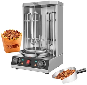 VEVOR Countertop Vertical Rotating Oven 15 lbs Rotisserie Shawarma Machine, Stainless Steel Body 2500W Grill Roaster, Dual-Zone Temp Control, Drip Tray, Meat Catcher, for Chicken Beef Mutton Pork VEVOR Countertop Vertical Rotating Oven 15 lbs Rotisserie Shawarma Machine, Stainless Steel Body 2500W Grill Roaster, Dual-Zone Temp Control, Drip Tray, Meat Catcher, for Chicken Beef Mutton Pork