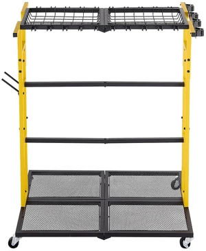 VEVOR Garden Tool Organizer with Wheels, Large Metal Garage Storage Rack, for Rakes/Shovels/Brooms/Long Farming Tools, Yard Utility Holder for Shed/Outdoor/Lawn Organization, Heavy-Duty Steel, Black VEVOR Garden Tool Organizer with Wheels, Large Metal Garage Storage Rack, for Rakes/Shovels/Brooms/Long Farming Tools, Yard Utility Holder for Shed/Outdoor/Lawn Organization, Heavy-Duty Steel, Black