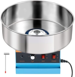 VEVOR Cotton Candy Machine Commercial 1000W Electric Candy Floss Maker Blue, Ideal for Home, Carnival, Birthday, Family Party, Easy Use with 20.5 in Stainless Steel Bowl, Storage Tray and Sugar Scoop VEVOR Cotton Candy Machine Commercial 1000W Electric Candy Floss Maker Blue, Ideal for Home, Carnival, Birthday, Family Party, Easy Use with 20.5 in Stainless Steel Bowl, Storage Tray and Sugar Scoop