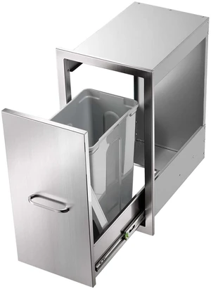 VEVOR Outdoor Kitchen Trash Drawer, 19"W x 25"H x 14"D, Waste Bin Included, for BBQ Island Storage, Patio Bars and Grill Station, with Handle, Built-In BBQ Island Drawers Organize Cookware Accessories VEVOR Outdoor Kitchen Trash Drawer, 19"W x 25"H x 14"D, Waste Bin Included, for BBQ Island Storage, Patio Bars and Grill Station, with Handle, Built-In BBQ Island Drawers Organize Cookware Accessories