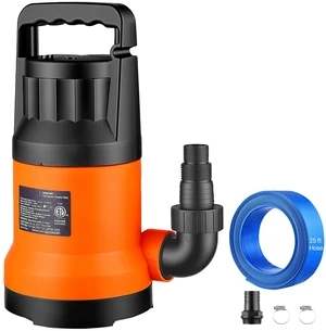 VEVOR Submersible Water Pump with 25 ft Hose 1.2 HP 5000 GPH Sump Pump, Portable Water Removal, Thermoplastic Material, for Swimming Pool Draining Garden Ponds Hot Tubs Basements, IPX8 Waterproof VEVOR Submersible Water Pump with 25 ft Hose 1.2 HP 5000 GPH Sump Pump, Portable Water Removal, Thermoplastic Material, for Swimming Pool Draining Garden Ponds Hot Tubs Basements, IPX8 Waterproof