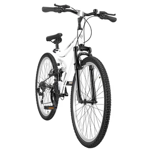 VEVOR Mountain Bike for Men and Women 27.5 in Outdoor Bicycle 18 Speeds, Adult Bikes, Full Suspension, Adjustable Saddle, All-Terrain Tires, High Carbon Steel Frame, Dual Brakes, Pre-Assembled VEVOR Mountain Bike for Men and Women 27.5 in Outdoor Bicycle 18 Speeds, Adult Bikes, Full Suspension, Adjustable Saddle, All-Terrain Tires, High Carbon Steel Frame, Dual Brakes, Pre-Assembled