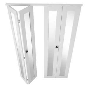 VEVOR Bifold Closet Door 4-Panel, 48" (Four 12") x 80", Full-Length Mirrored Bifold Barn Door with Metal Hardware Kit & Sturdy Composite Frame, Modern Stylish & Space-Saving for Closets Bedrooms VEVOR Bifold Closet Door 4-Panel, 48" (Four 12") x 80", Full-Length Mirrored Bifold Barn Door with Metal Hardware Kit & Sturdy Composite Frame, Modern Stylish & Space-Saving for Closets Bedrooms