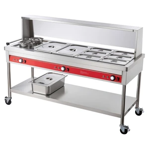 VEVOR Commercial Food Warmer 8 Pans + 2 Pots Electric Steam Table 1800W, for Buffet Restaurant Catering, SUS Server with Additional 1/1 Pan, Independent Temp Control, Acrylic Cover, and Undershelf VEVOR Commercial Food Warmer 8 Pans + 2 Pots Electric Steam Table 1800W, for Buffet Restaurant Catering, SUS Server with Additional 1/1 Pan, Independent Temp Control, Acrylic Cover, and Undershelf