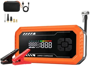 VEVOR Jump Starter with Air Compressor 3000A Peak Car Battery Jump Box, Portable for 9.0L Gas / 6.5L Diesel, 150 PSI Auto-Shutoff Tire Inflator, Power Bank, 12V Battery Charger, with LED Flashlight VEVOR Jump Starter with Air Compressor 3000A Peak Car Battery Jump Box, Portable for 9.0L Gas / 6.5L Diesel, 150 PSI Auto-Shutoff Tire Inflator, Power Bank, 12V Battery Charger, with LED Flashlight
