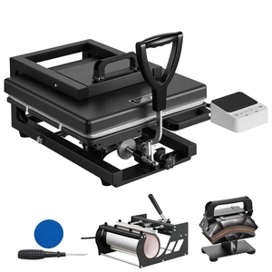 VEVOR Hybrid Heat Press 15 x 15 Inch 5-in-1 Sublimation Press Machine Black, for T-shirts/Mugs/Tumblers/Caps/Plates, Multifunction Design, Heat Up Fast and Even, All-New Patented Design, Easy Control VEVOR Hybrid Heat Press 15 x 15 Inch 5-in-1 Sublimation Press Machine Black, for T-shirts/Mugs/Tumblers/Caps/Plates, Multifunction Design, Heat Up Fast and Even, All-New Patented Design, Easy Control