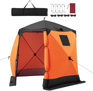 VEVOR Pop Up Ice Fishing Tent 4-6 Person 96 x 96 x 85 in Insulated Shelter, for Winter Fishing, 40 sq ft Area, 600D 4-Layer Fabric, Portable Hub-Style Shanty Cube with Anchors, Ropes, Carrying Bag VEVOR Pop Up Ice Fishing Tent 4-6 Person 96 x 96 x 85 in Insulated Shelter, for Winter Fishing, 40 sq ft Area, 600D 4-Layer Fabric, Portable Hub-Style Shanty Cube with Anchors, Ropes, Carrying Bag