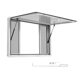 VEVOR Concession Window 60x36 in Aluminum Alloy Frame Service Window, for Food Truck, Up to 85 Degrees Stand Serving with 4 Sliding Screen Windows, Awning Door and Drag Hook, Rainwater Resistant VEVOR Concession Window 60x36 in Aluminum Alloy Frame Service Window, for Food Truck, Up to 85 Degrees Stand Serving with 4 Sliding Screen Windows, Awning Door and Drag Hook, Rainwater Resistant