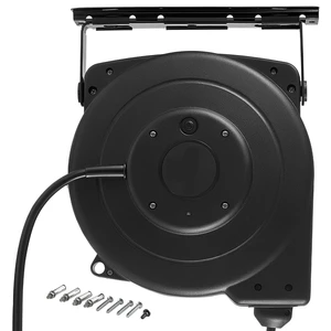 VEVOR Retractable Extension Cord Reel 45FT Heavy Duty 12AWG/3C SJTOW Black, for Ceiling/Wall Mount, 15A Circuit Breaker, Automatic Retractable Power Cord, Lighted Triple Tap, with 180° Swivel Bracket VEVOR Retractable Extension Cord Reel 45FT Heavy Duty 12AWG/3C SJTOW Black, for Ceiling/Wall Mount, 15A Circuit Breaker, Automatic Retractable Power Cord, Lighted Triple Tap, with 180° Swivel Bracket