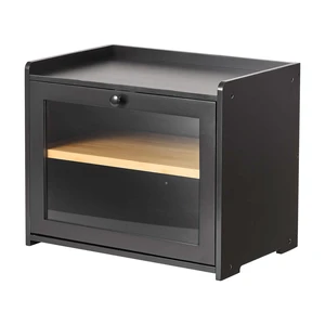 VEVOR Bread Box for Kitchen Counter Bamboo Wood Storage Container Black, for Homemade Bread, Under Cabinet, and Pantry, Double Layer Farmhouse Breadbox Bin, with Acrylic Door Panel and Air Vents VEVOR Bread Box for Kitchen Counter Bamboo Wood Storage Container Black, for Homemade Bread, Under Cabinet, and Pantry, Double Layer Farmhouse Breadbox Bin, with Acrylic Door Panel and Air Vents