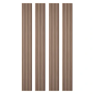 VEVOR Wood Wall Panels, 96.1 x 11 in, Acoustic Slat Panels, Walnut Finish, Sound Absorbing for Living Rooms, Bedrooms, Offices, Studios, Interior Wall Decor, MDF & PET Construction, Screw Kit, 4-Pack VEVOR Wood Wall Panels, 96.1 x 11 in, Acoustic Slat Panels, Walnut Finish, Sound Absorbing for Living Rooms, Bedrooms, Offices, Studios, Interior Wall Decor, MDF & PET Construction, Screw Kit, 4-Pack