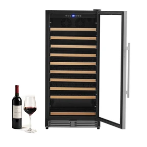 VEVOR 24 inch Wine Fridge 110-Bottle Wine Cooler Refrigerator for Home Bar, Under Counter Built-in or Freestanding Compressor Wine Cellar, with Lock, 40-65 Temp Control, Glass Door, and LED lighting VEVOR 24 inch Wine Fridge 110-Bottle Wine Cooler Refrigerator for Home Bar, Under Counter Built-in or Freestanding Compressor Wine Cellar, with Lock, 40-65 Temp Control, Glass Door, and LED lighting