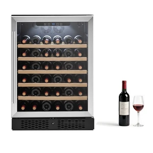 VEVOR 24 inch Wine Fridge 52-Bottle Wine Cooler Refrigerator for Home Bar, Under Counter Built-in or Freestanding Compressor Wine Cellar, with Lock, 40-66 Temp Control, Glass Door, and LED lighting VEVOR 24 inch Wine Fridge 52-Bottle Wine Cooler Refrigerator for Home Bar, Under Counter Built-in or Freestanding Compressor Wine Cellar, with Lock, 40-66 Temp Control, Glass Door, and LED lighting
