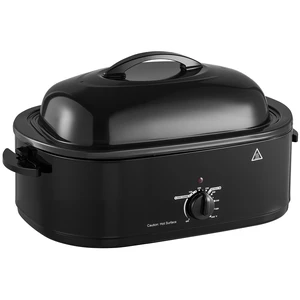 VEVOR Electric Roaster Oven, 18 Qt, Turkey Roasting Pan, Black, 1450W Power, Metal Self-Basting Lid, 150-450°F Heat Control, Countertop Turkey Cooker with Defrost/Warm, Removable Pan and Rack VEVOR Electric Roaster Oven, 18 Qt, Turkey Roasting Pan, Black, 1450W Power, Metal Self-Basting Lid, 150-450°F Heat Control, Countertop Turkey Cooker with Defrost/Warm, Removable Pan and Rack
