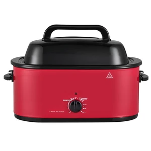 VEVOR Electric Roaster Oven, 24 Qt, Turkey Roasting Pan, Red, 1450W Power, Viewing Self-Basting Lid, 150-450°F Heat Control, Countertop Turkey Cooker with Defrost/Warm, Removable Pan and Rack VEVOR Electric Roaster Oven, 24 Qt, Turkey Roasting Pan, Red, 1450W Power, Viewing Self-Basting Lid, 150-450°F Heat Control, Countertop Turkey Cooker with Defrost/Warm, Removable Pan and Rack