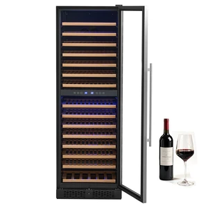 VEVOR 24 inch Wine Fridge 160-Bottle Wine Cooler Refrigerator for Home Bar, Dual Zone, Built-in or Freestanding Compressor Wine Cellar, with Lock, 40-65 Temp Control, Glass Door, and LED lighting VEVOR 24 inch Wine Fridge 160-Bottle Wine Cooler Refrigerator for Home Bar, Dual Zone, Built-in or Freestanding Compressor Wine Cellar, with Lock, 40-65 Temp Control, Glass Door, and LED lighting
