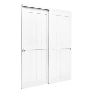 VEVOR Sliding Closet Doors 2-Panel, 60" (Double 31") x 80", All-Wood Bypass Sliding Door with Hardware Track Kit & Floor Guide, Modern Stylish & Space-Saving for Closets Bedrooms Wardrobes VEVOR Sliding Closet Doors 2-Panel, 60" (Double 31") x 80", All-Wood Bypass Sliding Door with Hardware Track Kit & Floor Guide, Modern Stylish & Space-Saving for Closets Bedrooms Wardrobes
