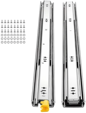VEVOR Heavy Duty Drawer Slides, 40 inch 250 lbs with Lock Side Mount Rails, for Cabinets, Kitchen, Workbench, RV, 3-Fold Full Extension Ball Bearing Rails, Carbon Steel, with Screws & Nuts, 1 Pair VEVOR Heavy Duty Drawer Slides, 40 inch 250 lbs with Lock Side Mount Rails, for Cabinets, Kitchen, Workbench, RV, 3-Fold Full Extension Ball Bearing Rails, Carbon Steel, with Screws & Nuts, 1 Pair