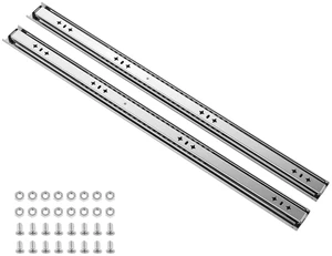 VEVOR Heavy Duty Drawer Slides, 30 inch 265 lbs Load Side Mount Rails, for Cabinets, Kitchen, Workbench, RV, 3-Fold Full Extension Ball Bearing Rails, Carbon Steel, with Screws & Nuts, 1 Pair VEVOR Heavy Duty Drawer Slides, 30 inch 265 lbs Load Side Mount Rails, for Cabinets, Kitchen, Workbench, RV, 3-Fold Full Extension Ball Bearing Rails, Carbon Steel, with Screws & Nuts, 1 Pair