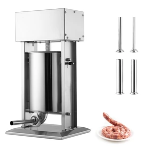 VEVOR Electric Sausage Stuffer 25 lbs Vertical Meat Maker Stainless Steel, for Commercial Use, Stepless Speed Control Meat Stuffer, Sausage Filler Kit, 4 Filling Tubes & Foot Pedal, ETL Approved VEVOR Electric Sausage Stuffer 25 lbs Vertical Meat Maker Stainless Steel, for Commercial Use, Stepless Speed Control Meat Stuffer, Sausage Filler Kit, 4 Filling Tubes & Foot Pedal, ETL Approved