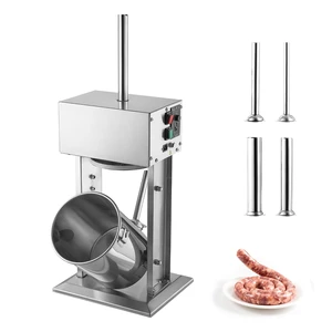 VEVOR Electric Sausage Stuffer 22 lbs Vertical Meat Maker Stainless Steel, for Commercial Use, Stepless Speed Control Meat Stuffer, Sausage Filler Kit, 4 Filling Tubes & Foot Pedal, ETL Approved VEVOR Electric Sausage Stuffer 22 lbs Vertical Meat Maker Stainless Steel, for Commercial Use, Stepless Speed Control Meat Stuffer, Sausage Filler Kit, 4 Filling Tubes & Foot Pedal, ETL Approved