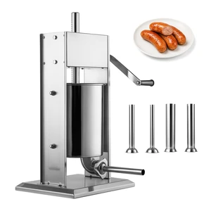 VEVOR Manual Sausage Stuffer 22 lbs/ 10L Vertical Meat Maker Stainless Steel, for Home Camping Outdoor Grill BBQ, Dual-Speed Meat Stuffer, Professional Heavy Duty Sausage Filler Kit, 4 Filling Tubes VEVOR Manual Sausage Stuffer 22 lbs/ 10L Vertical Meat Maker Stainless Steel, for Home Camping Outdoor Grill BBQ, Dual-Speed Meat Stuffer, Professional Heavy Duty Sausage Filler Kit, 4 Filling Tubes