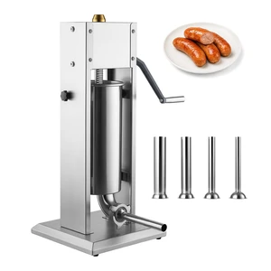 VEVOR Manual Sausage Stuffer 11 lbs/ 5L Vertical Meat Maker Stainless Steel, for Home Camping Outdoor Grill BBQ, Dual-Speed Meat Stuffer, Professional Heavy Duty Sausage Filler Kit, 4 Filling Tubes VEVOR Manual Sausage Stuffer 11 lbs/ 5L Vertical Meat Maker Stainless Steel, for Home Camping Outdoor Grill BBQ, Dual-Speed Meat Stuffer, Professional Heavy Duty Sausage Filler Kit, 4 Filling Tubes