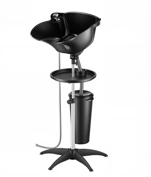 VEVOR Portable Shampoo Bowl 270° Rotating Salon Sink Wash Basin with Bucket, for Home & Salon Use, Height and Angle Adjustable, Hair Washing Station with Drain Hose, Showerhead & Storage Tray, Black VEVOR Portable Shampoo Bowl 270° Rotating Salon Sink Wash Basin with Bucket, for Home & Salon Use, Height and Angle Adjustable, Hair Washing Station with Drain Hose, Showerhead & Storage Tray, Black