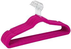 10 Super Slim Velvet Huggable Hangers in Fuchsia 10 Super Slim Velvet Huggable Hangers in Fuchsia