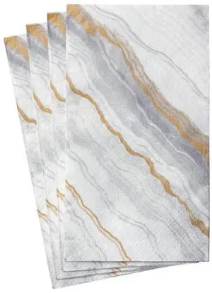 Marble Paper Guest Towel Napkins in Grey, 15 Per Package Marble Paper Guest Towel Napkins in Grey, 15 Per Package