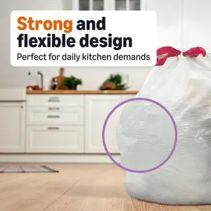 Extra Strong & Flex Tall Kitchen Drawstring Trash Bags, Citrus Scent, 13 Gallon, 40 Count Extra Strong & Flex Tall Kitchen Drawstring Trash Bags, Citrus Scent, 13 Gallon, 40 Count