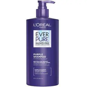Sulfate Free Brass Toning Purple Shampoo for Blonde, Bleached, Silver, or Brown Highlighted Hair, EverPure, 23 Fl Oz (Packaging May Vary) Sulfate Free Brass Toning Purple Shampoo for Blonde, Bleached, Silver, or Brown Highlighted Hair, EverPure, 23 Fl Oz (Packaging May Vary)