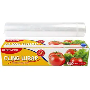 Plastic Food Wrap- 485 SQ. FT. Kitchen Cling Wrap Includes Slide Cutter BPA-Free Clear Cling Film 30cm×150Meters Plastic Food Wrap- 485 SQ. FT. Kitchen Cling Wrap Includes Slide Cutter BPA-Free Clear Cling Film 30cm×150Meters