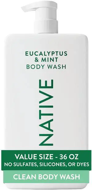 Body Wash for Women & Men, Eucalyptus & Mint, 36 oz Pump Bottle, Sulfate-Free & Gentle Body Wash for Women & Men, Eucalyptus & Mint, 36 oz Pump Bottle, Sulfate-Free & Gentle