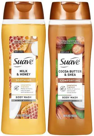 Body Wash Variety 2-Pack, Milk & Honey + Cocoa Butter & Shea Gentle Body Washes with Sweet Blend Oil Essence, 18 Oz Ea Body Wash Variety 2-Pack, Milk & Honey + Cocoa Butter & Shea Gentle Body Washes with Sweet Blend Oil Essence, 18 Oz Ea