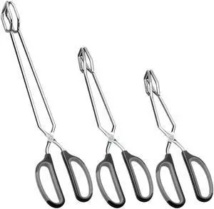 Stainless Steel Scissor Tongs Cooking Tongs Set, Set of 3 (Black Handle, 10" 12" 16") Stainless Steel Scissor Tongs Cooking Tongs Set, Set of 3 (Black Handle, 10" 12" 16")