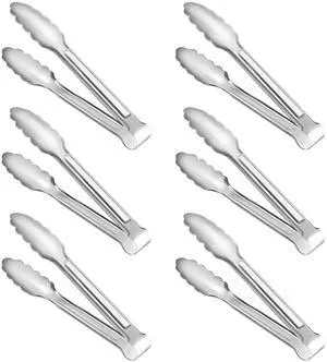 6 Pack Serving Tongs Kitchen Tongs, Buffet Tongs, Stainless Steel Food Tong Serving Tong, small tongs 6 Pack Serving Tongs Kitchen Tongs, Buffet Tongs, Stainless Steel Food Tong Serving Tong, small tongs