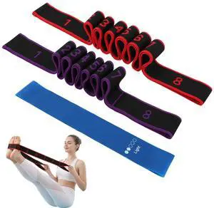 2 Pack Numbered 8 Loop Stretching Strap, Multi-Loop Fitness Resistance Bands for Yoga, Gymnastics, Pilates, Elastic Training Band with Markings, Includes Extra Elastic Loop Band for Home Gym Workout 2 Pack Numbered 8 Loop Stretching Strap, Multi-Loop Fitness Resistance Bands for Yoga, Gymnastics, Pilates, Elastic Training Band with Markings, Includes Extra Elastic Loop Band for Home Gym Workout