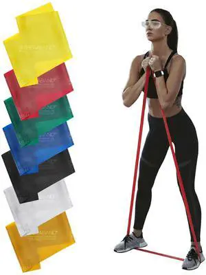 Professional Latex Resistance Band Set, Pack of 7, 6 Ft Professional Latex Resistance Band Set, Pack of 7, 6 Ft
