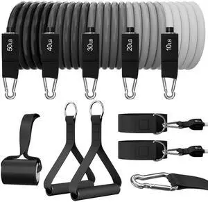 Resistance Bands, Exercise BandsResistance Bands for Working Out, Work Out Bands with Handles for Men and Women Fitness, Strength Training Home Gym Equipment Resistance Bands, Exercise BandsResistance Bands for Working Out, Work Out Bands with Handles for Men and Women Fitness, Strength Training Home Gym Equipment