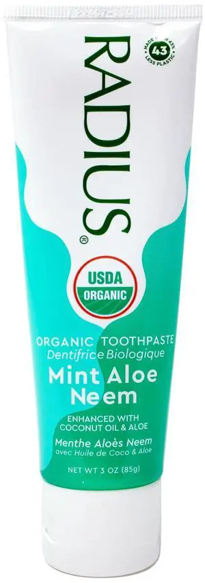USDA Organic Toothpaste, Non Toxic Chemical-Free Gluten-Free Designed to Improve Gum Health & Prevent Cavity - Mint Aloe Neem - 3 Ounce (Pack of 1) USDA Organic Toothpaste, Non Toxic Chemical-Free Gluten-Free Designed to Improve Gum Health & Prevent Cavity - Mint Aloe Neem - 3 Ounce (Pack of 1)