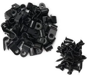 Cable Clamp R-Type Cable Clip Wire Clamp 1/4-inch Nylon Screw Mounting Cord Fastener Clips with Screws for Wire Management - 50 Pcs Cable Clamps + 50 Pcs Screws Cable Clamp R-Type Cable Clip Wire Clamp 1/4-inch Nylon Screw Mounting Cord Fastener Clips with Screws for Wire Management - 50 Pcs Cable Clamps + 50 Pcs Screws